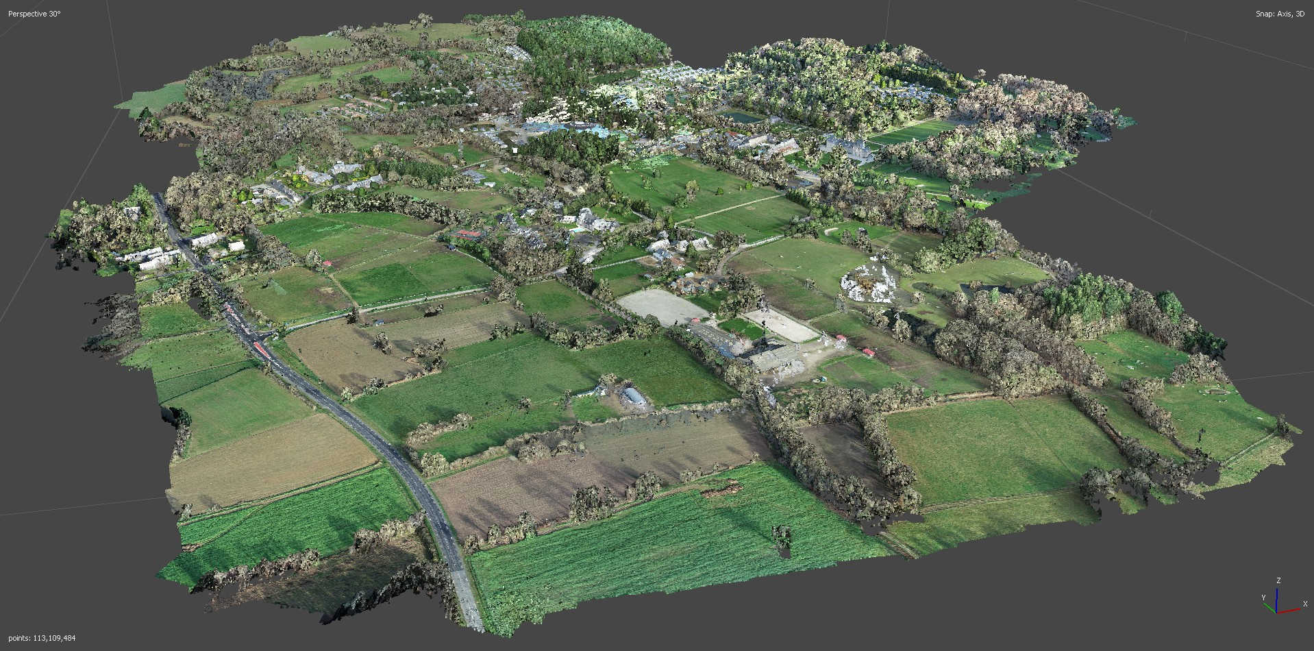 Nuage de points topographique géoréférencé