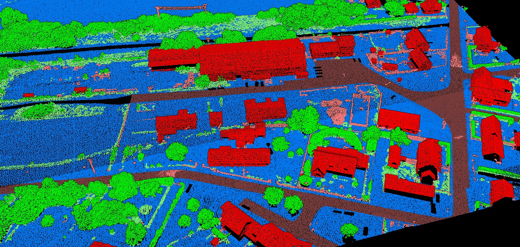 Nuage de points LiDAR classifié par familles