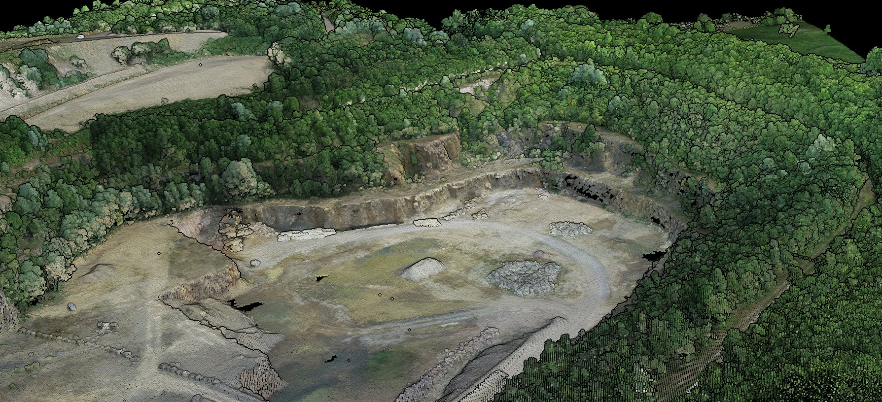 Nuage de points LiDAR d'une carrière