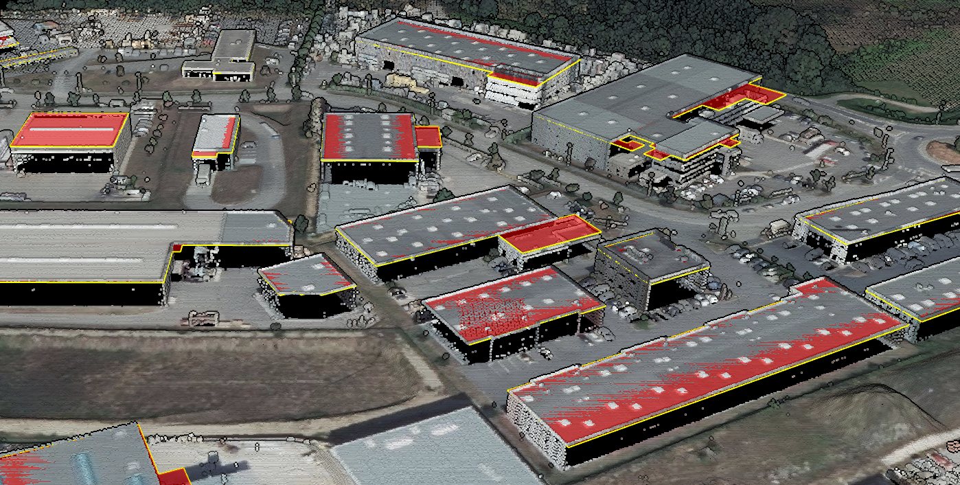 Emprises bâties vectorisées d'un quartier